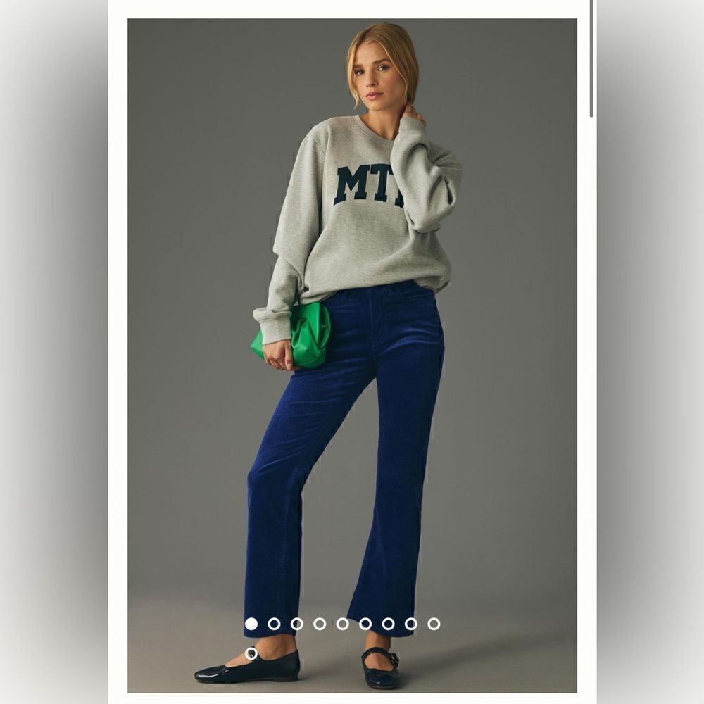 Anthropologie The Yaya Mid-Rise Corduroy Crop Flare Jeans size 25